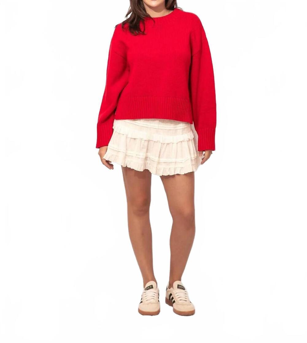 NEW MOD REF asher crewneck sweater in cherry red